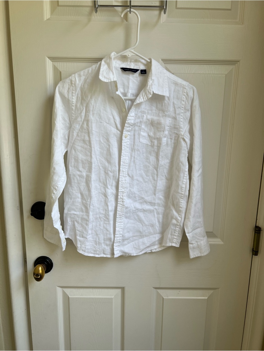 Jane and Jack Classic White Button-Down Linen Shirt for Kids
